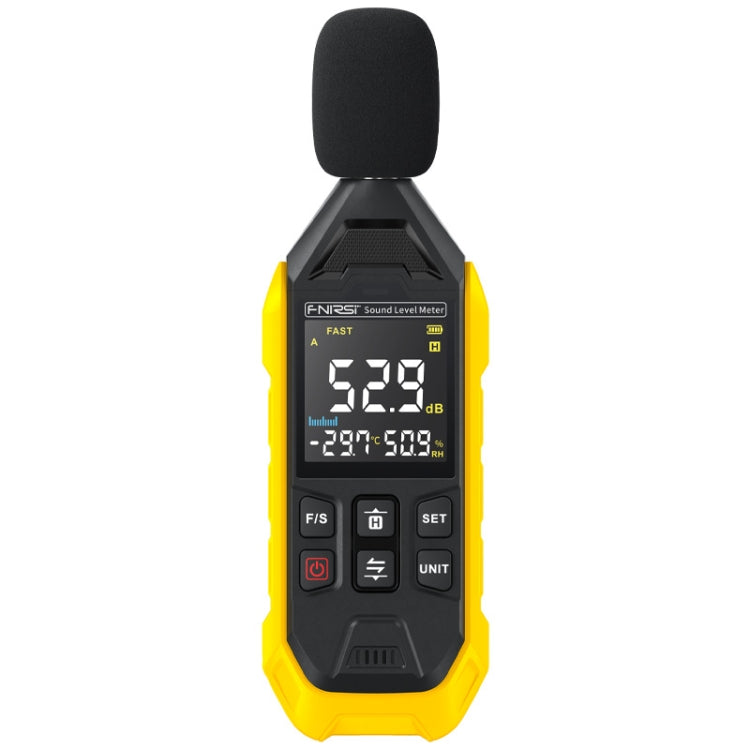 FNIRSI Medidor de decibelios de ruido Detector de volumen doméstico, Yellow
