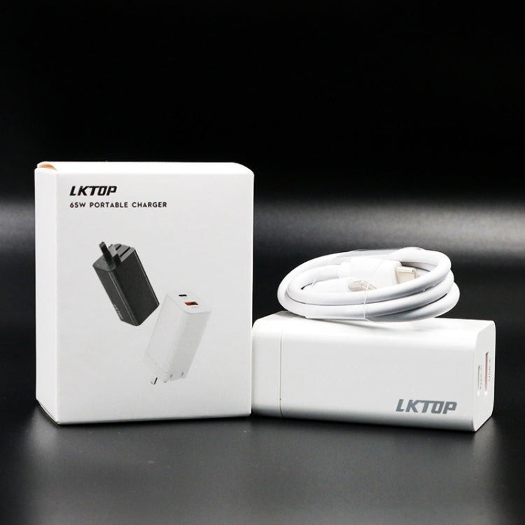 Para DJI Mavic Series LKTOP 65W GaN Cargador Adaptador de CA con puerto USB-C y USB-A, US Plug