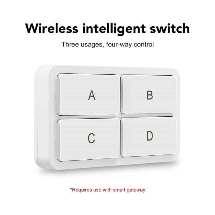 Interruptor inteligente de control remoto situacional de 4 teclas Zigbee Tuya, YSB34