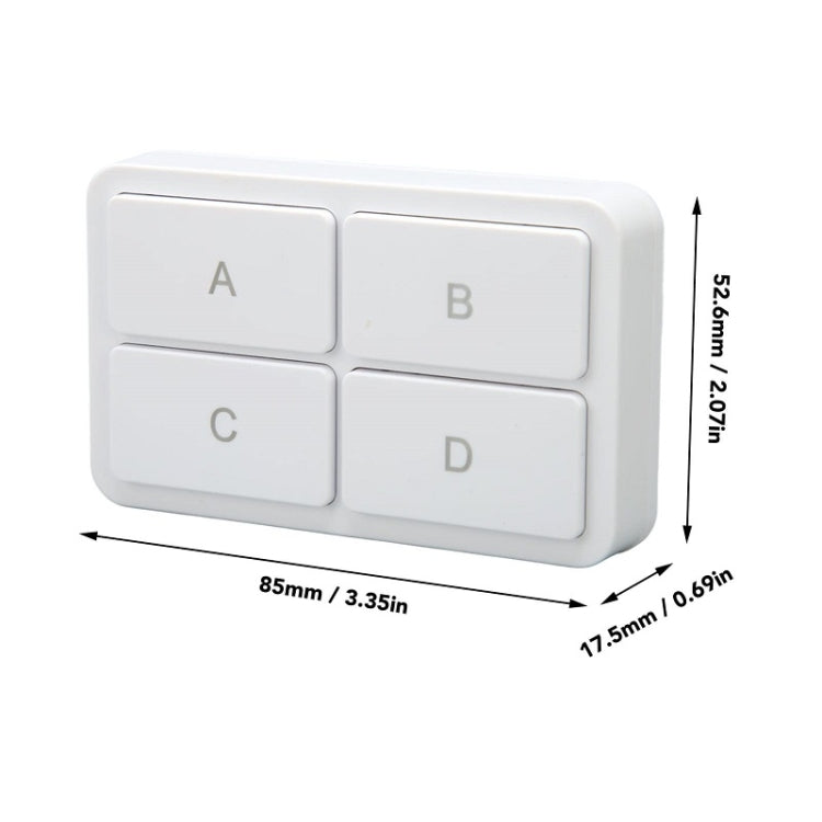 Interruptor inteligente de control remoto situacional de 4 teclas Zigbee Tuya, YSB34
