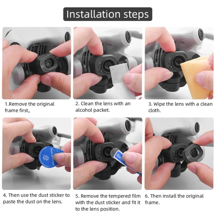 Para DJI Mini 4 Pro Sensor / Protector antirrayas de película templada de lente, 1 Set, 2 Sets