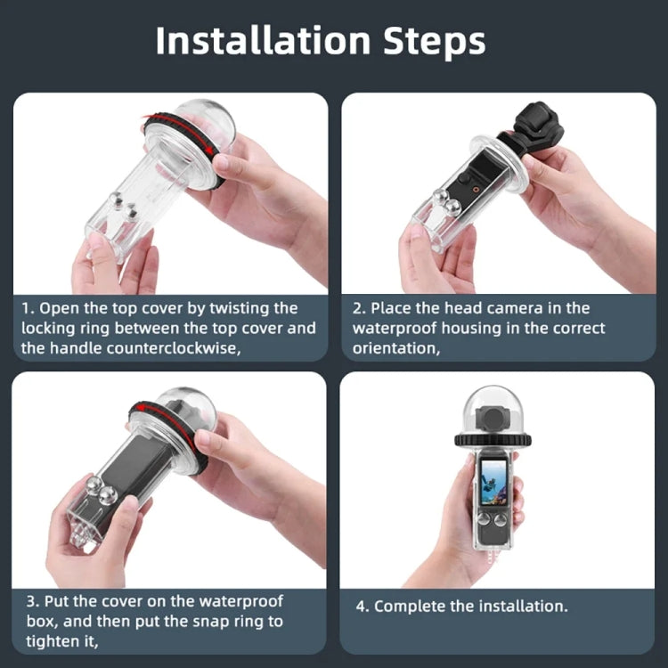 Para DJI Osmo Pocket 3 BRDRC 40m de profundidad funda impermeable cubierta de carcasa de buceo
