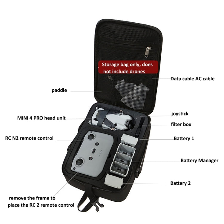 Para DJI Mini 4 Pro BKANO Bolsa de almacenamiento Bolsa de hombro Bolsa de mensajero Maleta, For DJI Mini 4 Pro