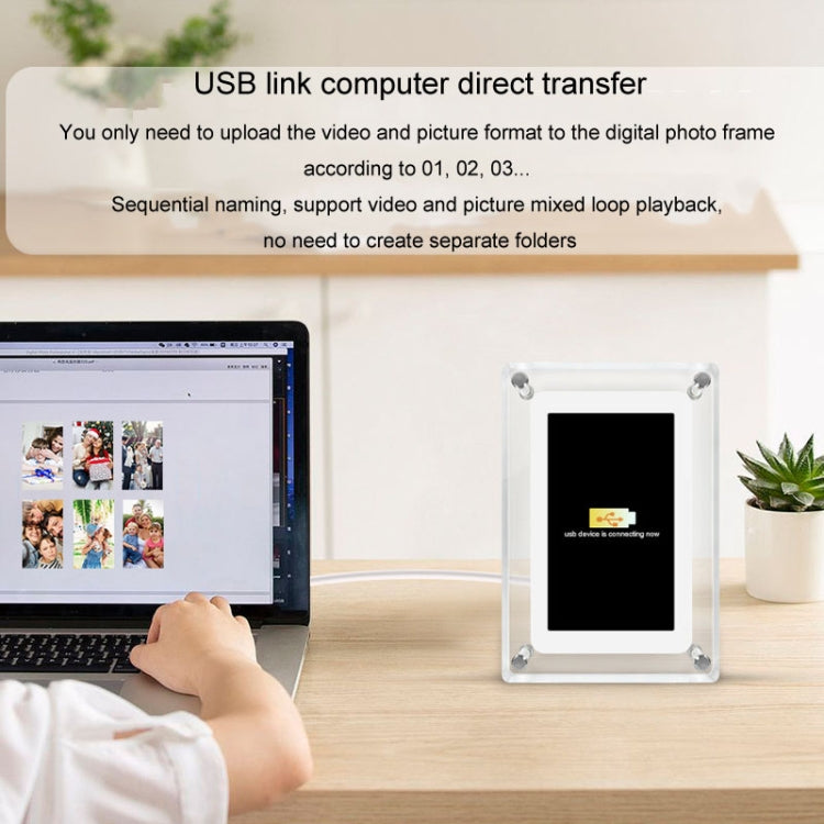 Reproductor de publicidad de cristal con marco de fotos Digital HD de 5 pulgadas, reproductor de pantalla de vídeo en movimiento 1080P, 5 Inch (US Plug), 5 Inch (EU Plug), 5 Inch (UK Plug)