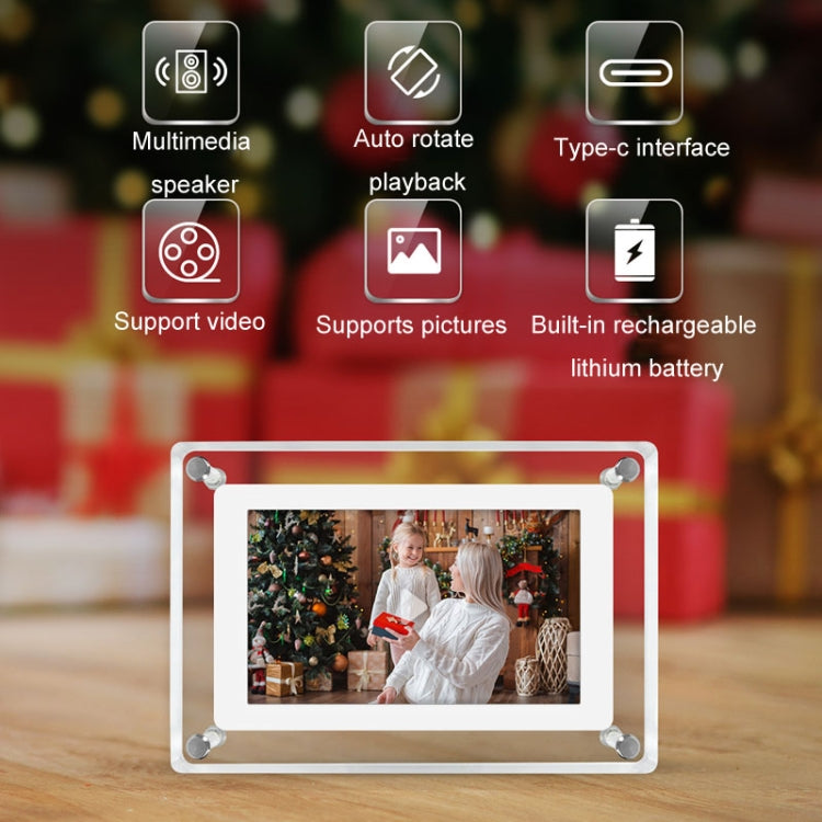 Reproductor de publicidad de cristal con marco de fotos Digital HD de 5 pulgadas, reproductor de pantalla de vídeo en movimiento 1080P, 5 Inch (US Plug), 5 Inch (EU Plug), 5 Inch (UK Plug)