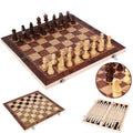 3 en 1 tablero de ajedrez plegable del juego de ajedrez de madera para los adultos de los niños, 24 x 24cm, 34 x 34cm, 39 x 39cm, 44 x 44cm