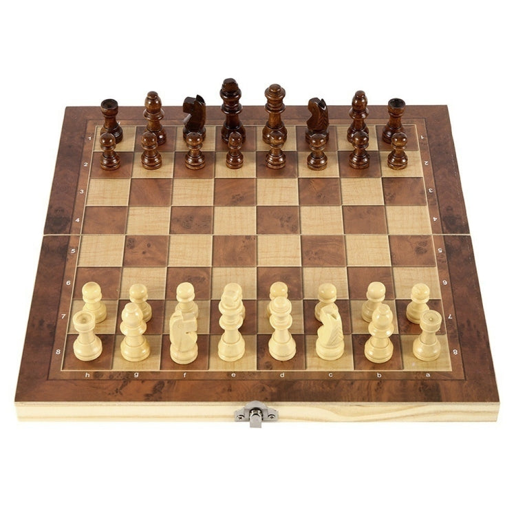 3 en 1 tablero de ajedrez plegable del juego de ajedrez de madera para los adultos de los niños, 24 x 24cm, 34 x 34cm, 39 x 39cm, 44 x 44cm