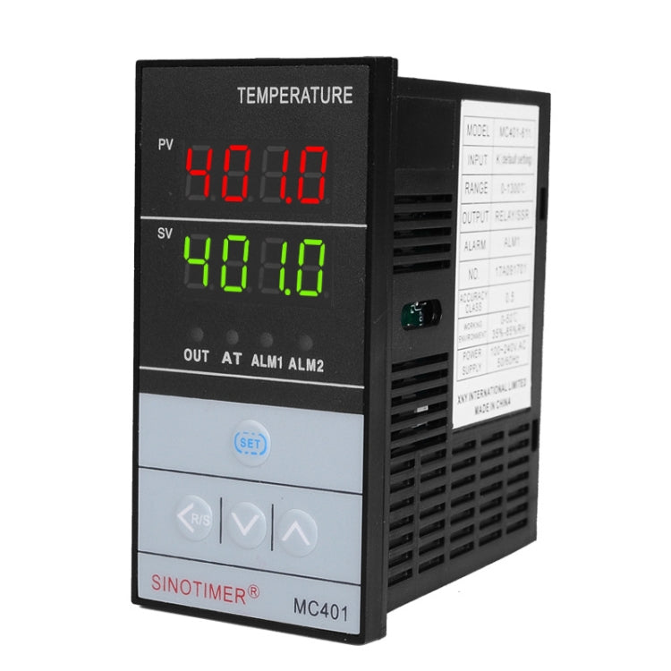 SINOTIMER MC401 Entrada universal Caja corta PID Controlador de temperatura inteligente Medidor Calefacción Refrigeración Relé SSR Salida de estado sólido, MC401