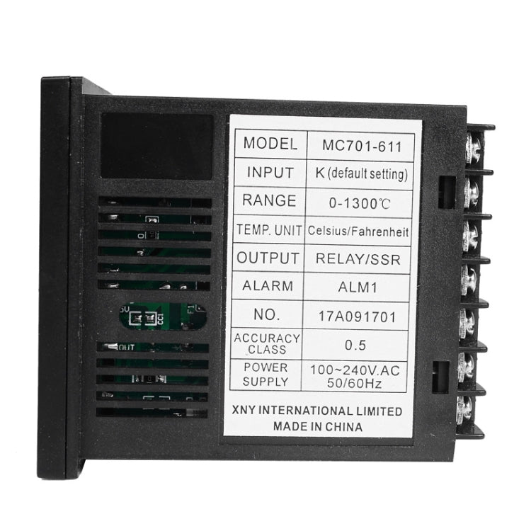 SINOTIMER MC701 Entrada universal Caja corta PID Controlador de temperatura inteligente Medidor Calefacción Refrigeración Relé SSR Salida de estado sólido, MC701