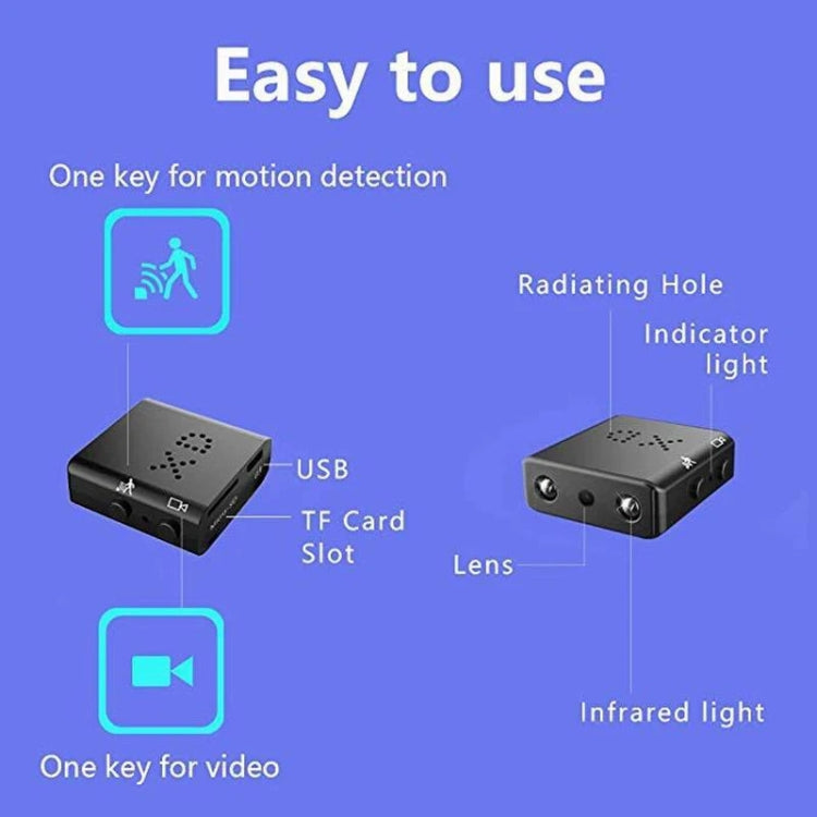 Cámara XD 1080p HD Video Smart IR-CUT Cámara deportiva de visión nocturna infrarroja, XD