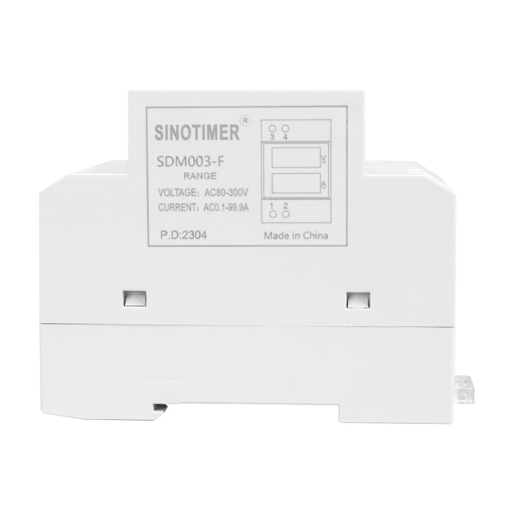 SINOTIMER SDM003-F Pantalla de 4 dígitos Medidor de voltaje y corriente de pantalla dual CA monofásico en carril DIN, SDM003-F