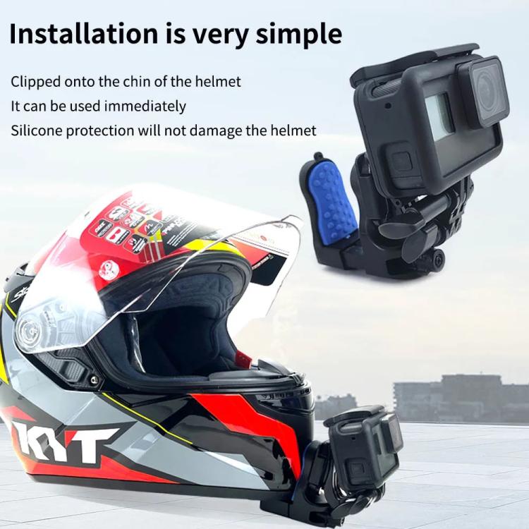 Soporte de abrazadera de barbilla para casco de motocicleta para cámaras GoPro Hero Series DJI Osmo Action, SJCAM, Set 1, Set 2
