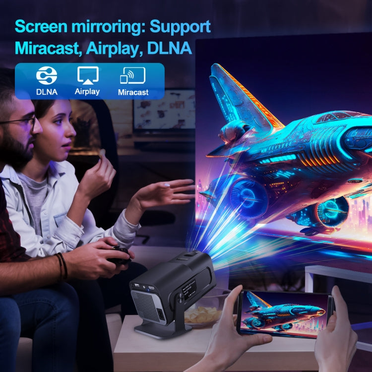Proyector HY320 1080P 390ANSI 4K Android 11 con Wifi 6 Bluetooth 5.0 Compatible con Miracast / Airplay / DLNA, US Plug, EU Plug, UK Plug, AU Plug