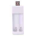 Cargador de batería recargable USB AA / AAA con 2 ranuras insertadas directamente, USB 2 Slots