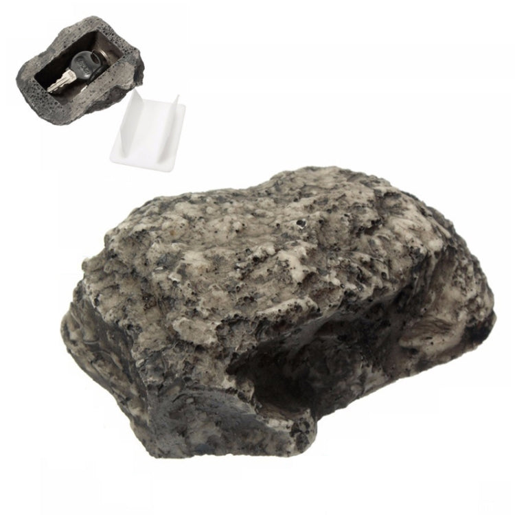 Caja de llaves segura de piedra simulada para ocultar dinero privado, Stone, Pine