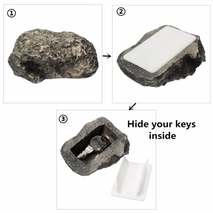 Caja de llaves segura de piedra simulada para ocultar dinero privado, Stone, Pine