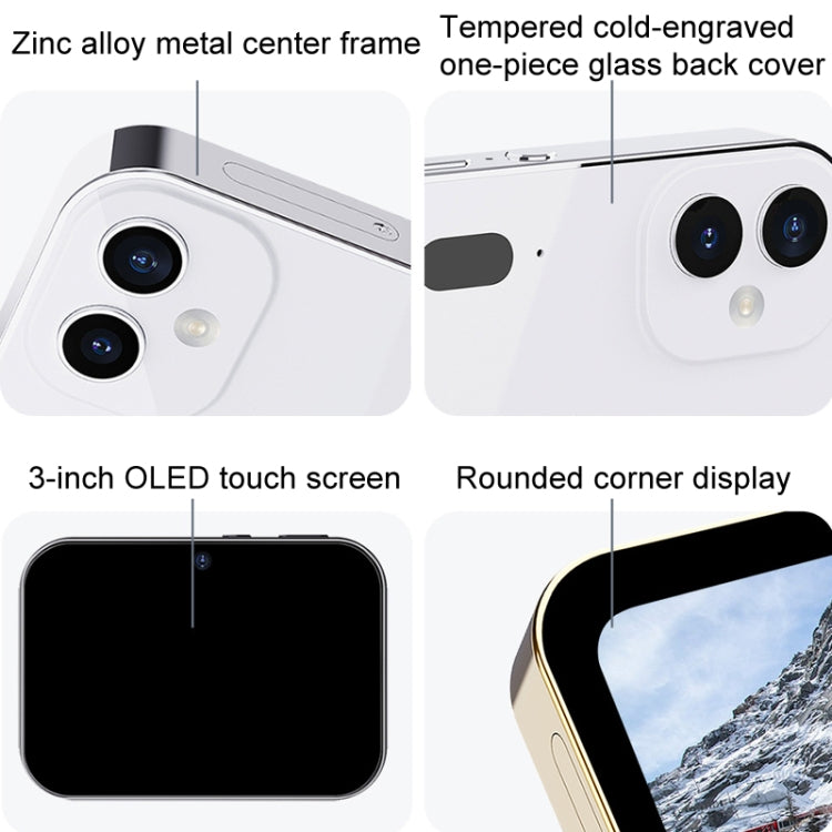 D6 CCD HD Cámara digital Película Música Cámara inteligente Pantalla táctil Tarjeta de estudiante Grabadora de video, sin memoria, D6 Black, D6 White