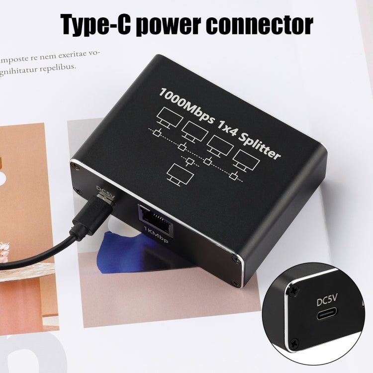 Divisor de red Gigabit Compartidor de red Divisor de cable de red RJ45, 1 To 3, 1 To 4