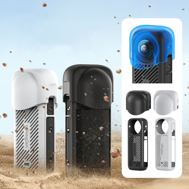 Para Insta360 X4 AMagisn Funda protectora de silicona, Body Case + Lens Cover Black, Body Case + Lens Cover Gray, Body Case Black, Body Case Gray, Lens Cover Black, Lens Cover Gray