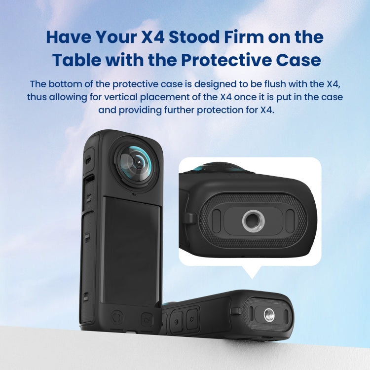 Para Insta360 X4 AMagisn Funda protectora de silicona, Body Case + Lens Cover Black, Body Case + Lens Cover Gray, Body Case Black, Body Case Gray, Lens Cover Black, Lens Cover Gray