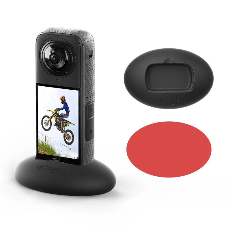 Para Insta360 X4 aMagisn Base de silicona soporte antideslizante fijo montado en vehículo, With Double Dided Glue, Without Double Sided Glue