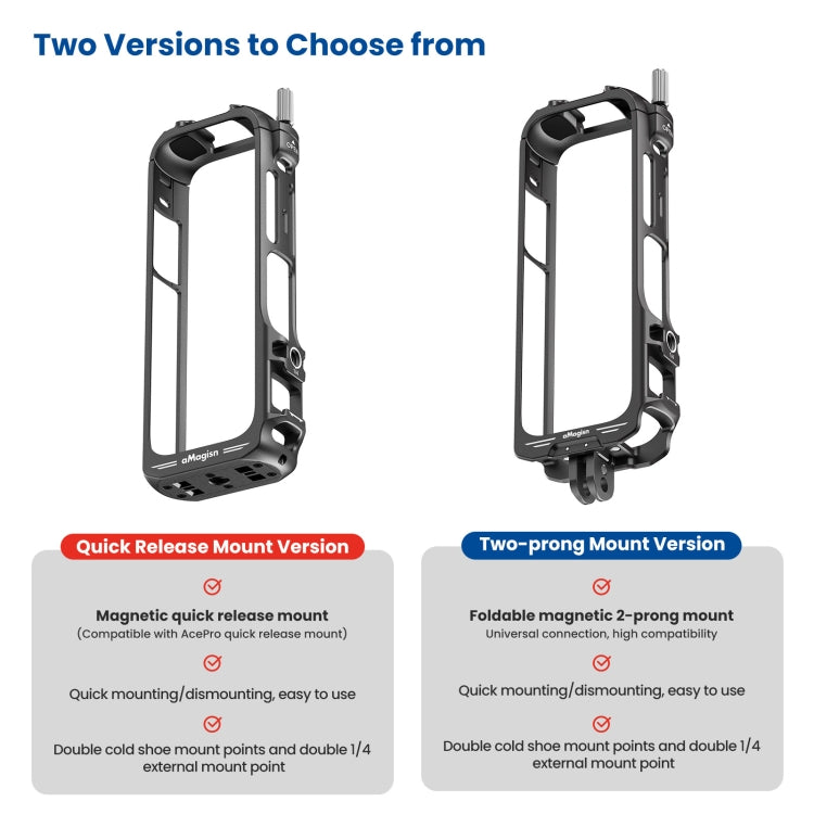 Para Insta360 X4 aMagisn Marco de carcasa protectora de metal Versión de liberación rápida, Quick Release Version