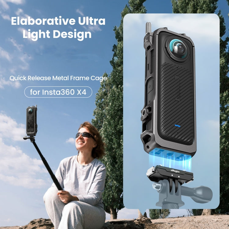 Para Insta360 X4 aMagisn Marco de carcasa protectora de metal Versión de liberación rápida, Quick Release Version