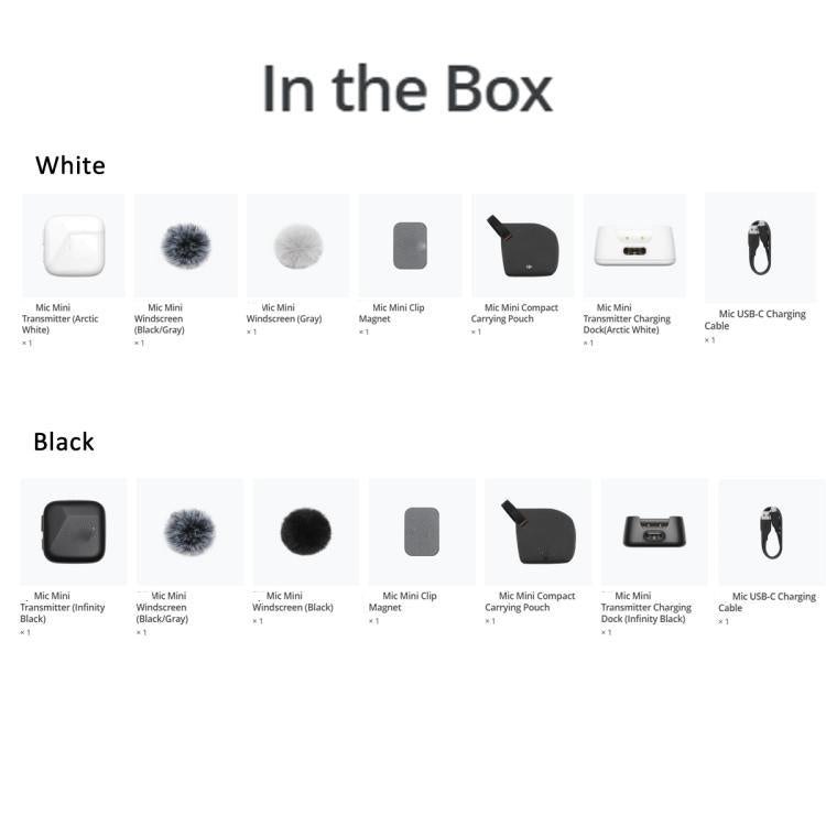 Transmisor DJI Mic Mini original, Transmitter(Black), Transmitter(White)