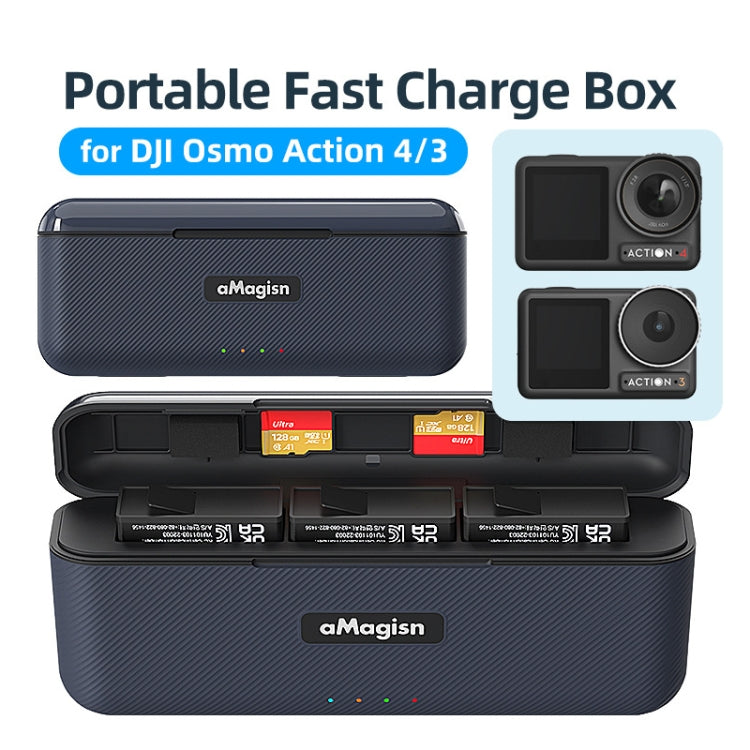Para DJI Action 4/3 aMagisn caja de carga rápida cargador accesorios para cámaras deportivas, For DJI Action 4 / 3