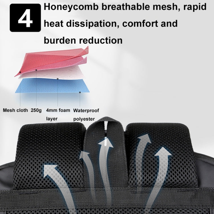 Mochila para computadora portátil impermeable y expandible para negocios con puerto USB