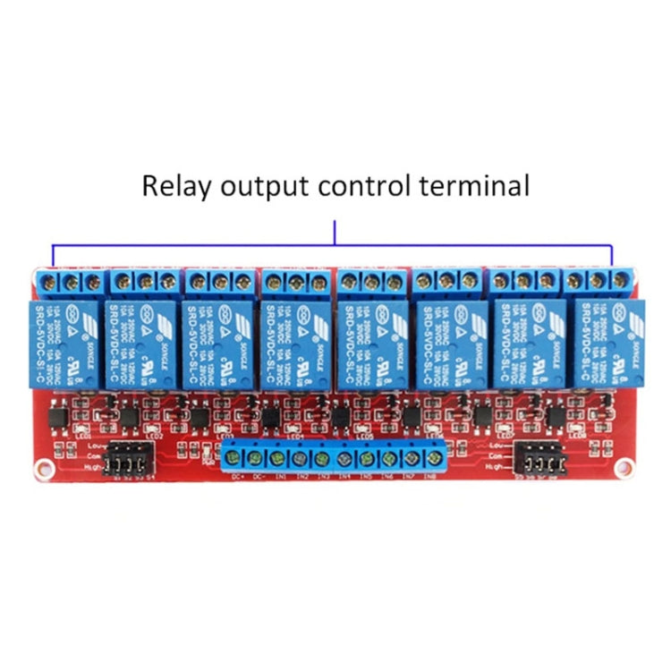 Módulo de relé con aislamiento de optoacoplador compatible con placa de expansión de disparador de alto y bajo nivel, 2 Way 5V, 4 Way 5V, 8 Way 5V