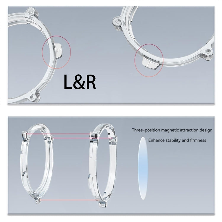 Para montura de gafas magnéticas Meta Quest 3 VR, L&R Frame Transparent, Anti Blue Light Lens+Frame Transparent, L&R Frame Black, Anti Blue Light Lens+Frame Black