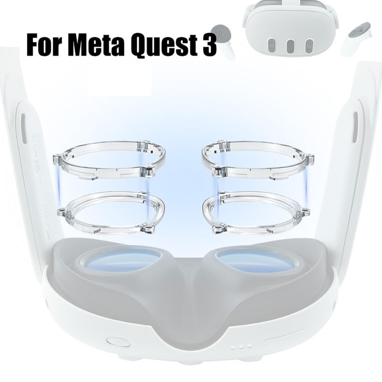 Para montura de gafas magnéticas Meta Quest 3 VR, L&R Frame Transparent, Anti Blue Light Lens+Frame Transparent, L&R Frame Black, Anti Blue Light Lens+Frame Black