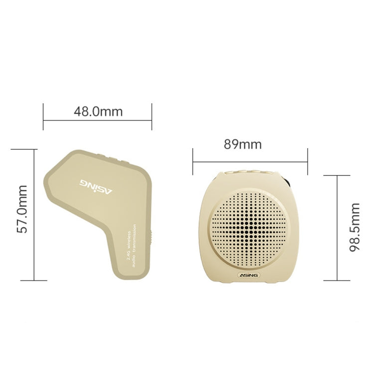 Amplificador de voz inalámbrico ASiNG S16 2,4G con micrófono para profesores guías turísticos, Without Strap Chain, With Strap Chain