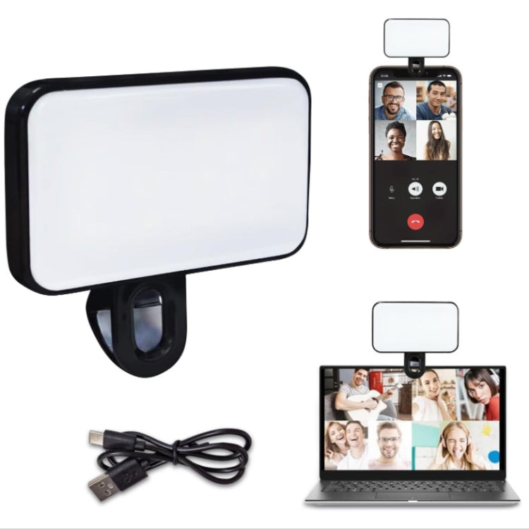 Clip recargable de la temperatura de 3 colores de la luz del relleno de Selfie para el teléfono, computadora portátil, reunión de la tableta, 24 LEDs
