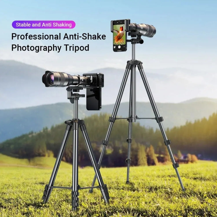 Lente de telescopio para teléfono inteligente APEXEL 60X con juego de trípode extensible, 60X
