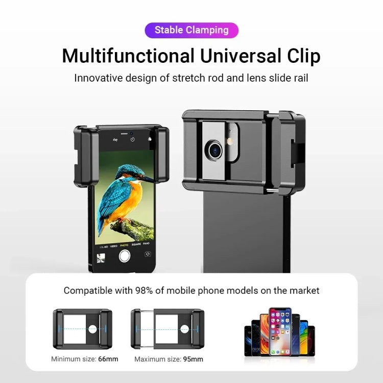 Lente de telescopio para teléfono inteligente APEXEL 60X con juego de trípode extensible, 60X