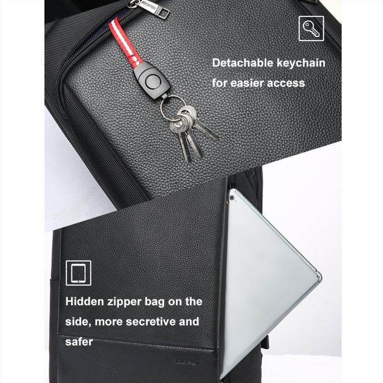 Bopai Mochila para portátil ligera y resistente al agua para viajeros de negocios de piel de vaca de primera capa, 61-122731, 61-122721
