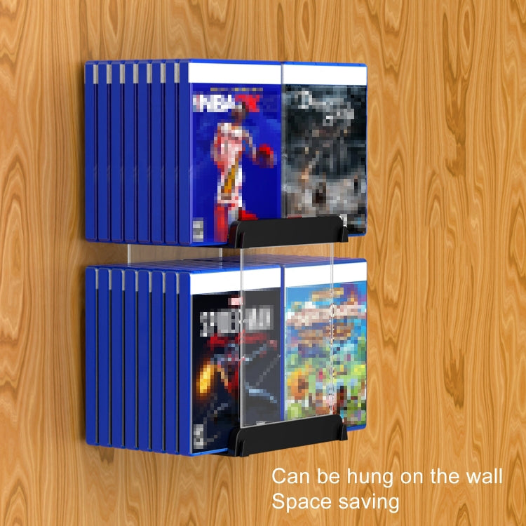 Caja de CD de almacenamiento montada en la pared con soporte de almacenamiento en disco de CD para tarjetas de juego, 32 sheets