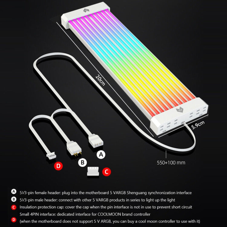 AOSOR Al200 Cable de neón Placa base de computadora Tarjeta gráfica Placa luminosa Fuente de alimentación Línea Decoración, AL200