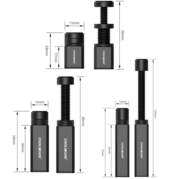 COOLMOON-soporte para tarjeta gráfica, tarjeta gráfica para ordenador de escritorio, soporte superior Vertical, tornillo, varillas de soporte telescópicas, 2.8-5cm (Black), 2.8-5cm (Silver), 5-8cm (Black), 5-8cm (Silver), 7.5-12cm (Black)              ...
