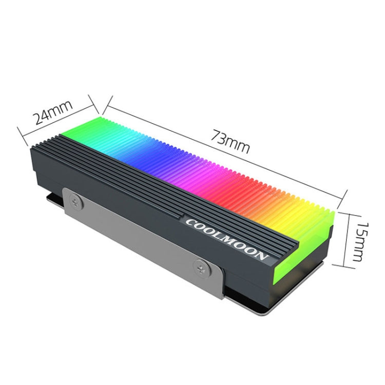COOLMOON CM-M2A M.2 2280 Enfriador de unidad de estado sólido 5V ARGB Disipador térmico de disco duro, CM-M2A