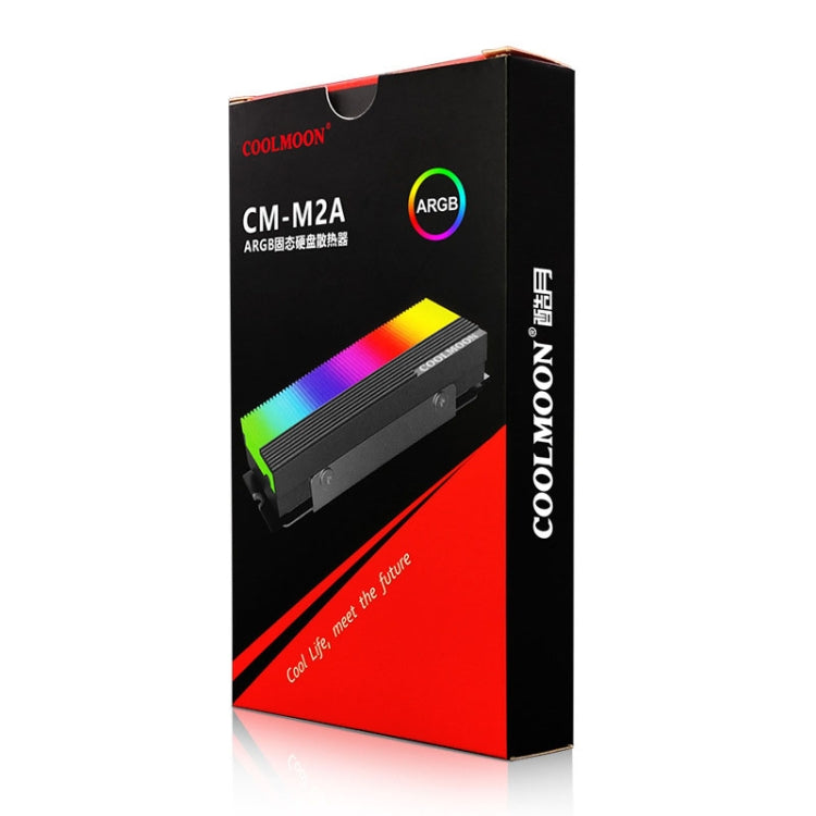 COOLMOON CM-M2A M.2 2280 Enfriador de unidad de estado sólido 5V ARGB Disipador térmico de disco duro, CM-M2A
