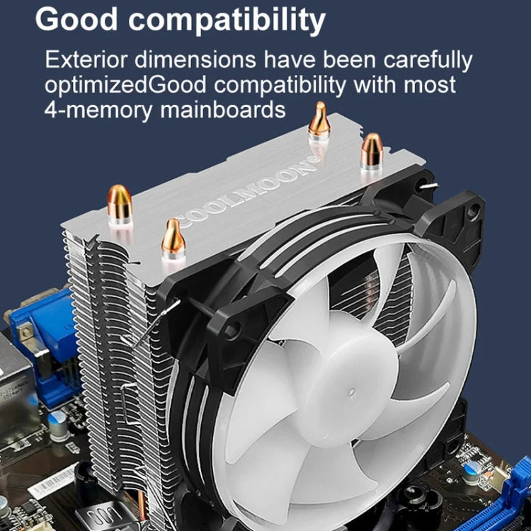 COOLMOON Frost doble tubo de cobre ventilador de CPU PC de escritorio iluminado silencioso AMD enfriador refrigerado por aire, P2 Magic Moon Edition Single Fan, P22 Magic Moon Edition Double Fan, P2 Streamline Edition Single Fan                        ...