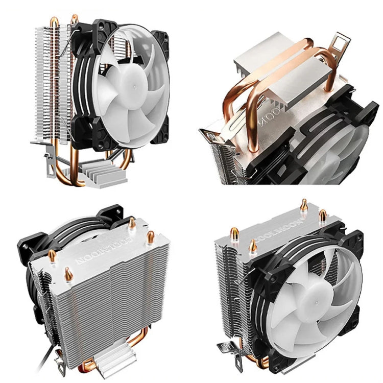 COOLMOON Frost doble tubo de cobre ventilador de CPU PC de escritorio iluminado silencioso AMD enfriador refrigerado por aire, P2 Magic Moon Edition Single Fan, P22 Magic Moon Edition Double Fan, P2 Streamline Edition Single Fan                        ...
