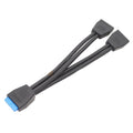 Placa base de computadora 19 Pin USB3.0 Cable de extensión uno a dos, 21cm 19Pin