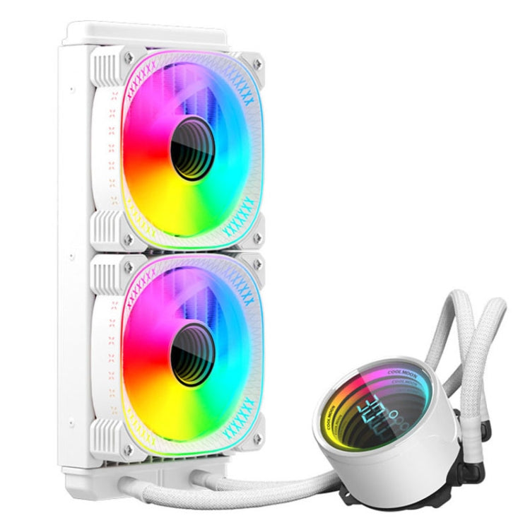 COOLMOON CM-YM-240T Edición de lente ARGB digital Refrigeración por agua integrada Enfriador de CPU Pantalla de temperatura Ventilador de CPU, CM-YM-240T