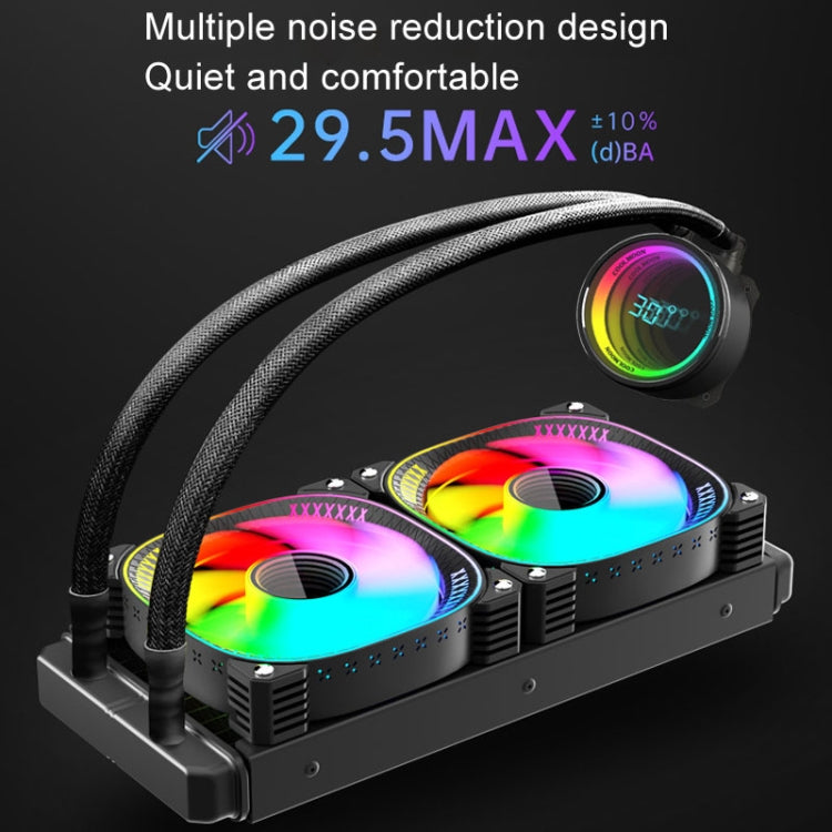 COOLMOON CM-YM-240T Edición de lente ARGB digital Refrigeración por agua integrada Enfriador de CPU Pantalla de temperatura Ventilador de CPU, CM-YM-240T
