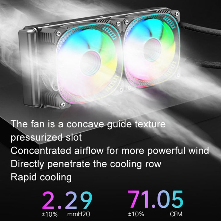 COOLMOON CM-YM-240T Edición de lente ARGB digital Refrigeración por agua integrada Enfriador de CPU Pantalla de temperatura Ventilador de CPU, CM-YM-240T