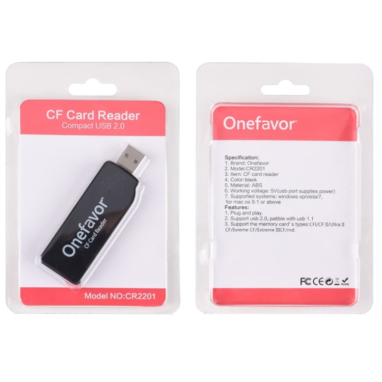 Lector de tarjetas CF de lectura y escritura de alta velocidad Onefavor USB2.0, CF Card Reader